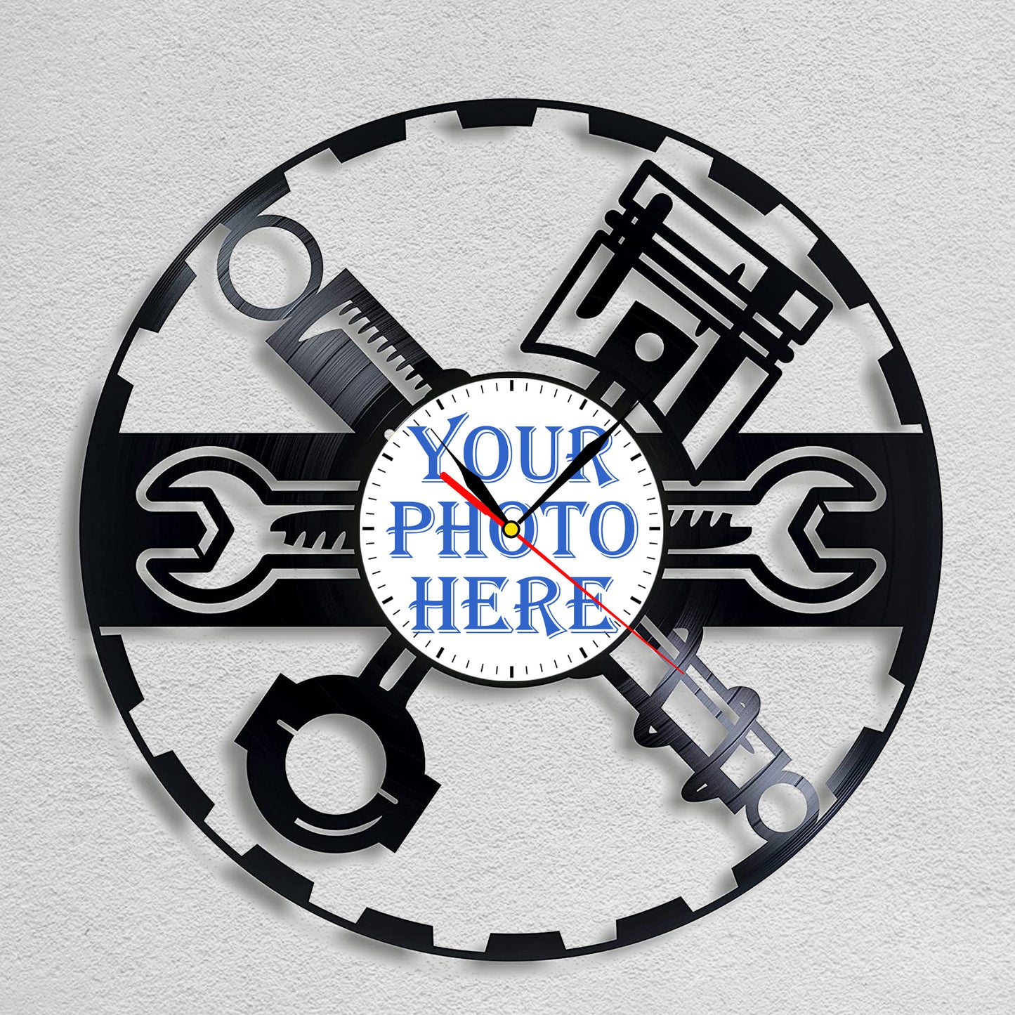 Gift for Car Mechanic Wall Art Personalized Lp Record Clock