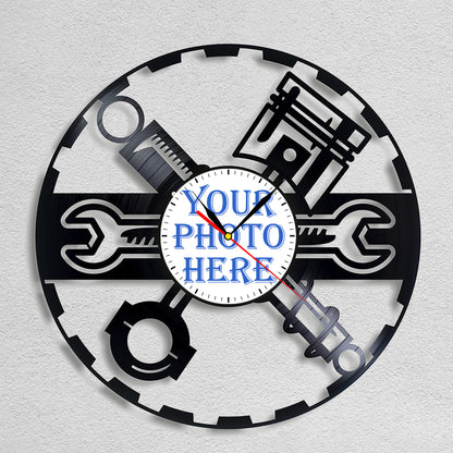 Gift for Car Mechanic Wall Art Personalized Lp Record Clock