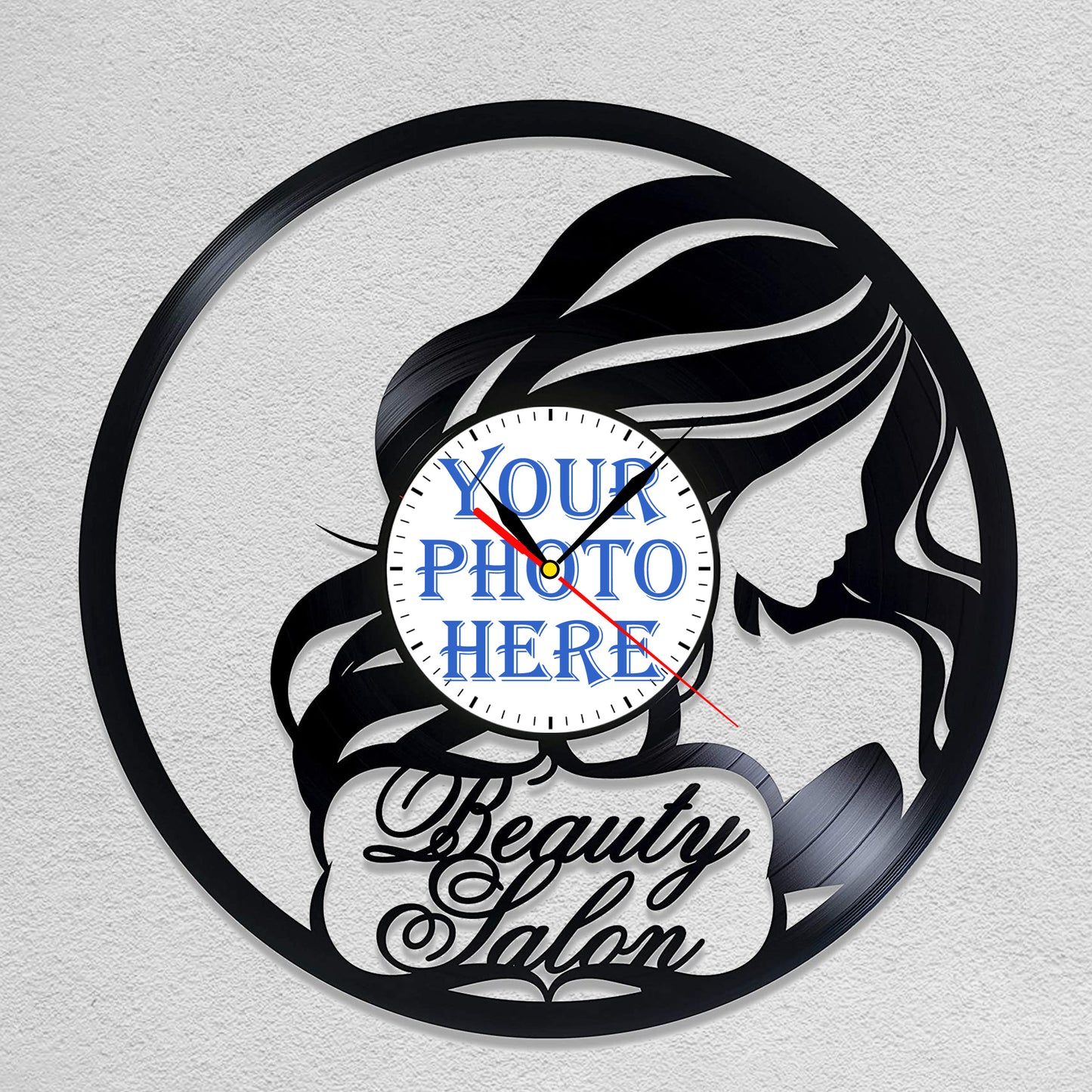 Gift for Beauty Salon Photo Clock for Female Beautician