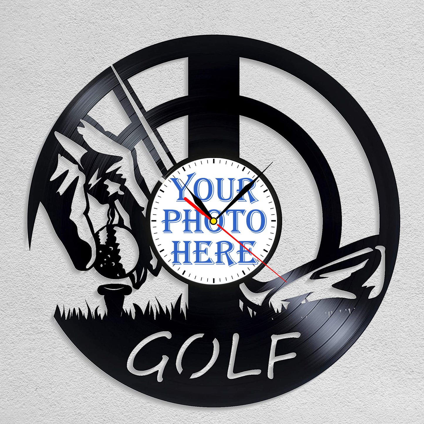 Gift for Golf Lover Men Personalized Photo Clock