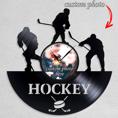 Gift for Ice Hockey Coach Personalized Photo Clock