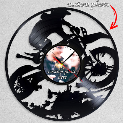 Gift for Motorcycle Racing Lovers Guys Personalized Wall Clock