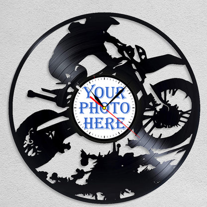 Gift for Motorcycle Racing Lovers Guys Personalized Wall Clock