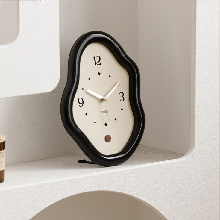 Modern Distorted Table Clock for Living Room