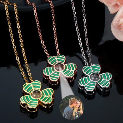 Photo Projection Clover Necklace