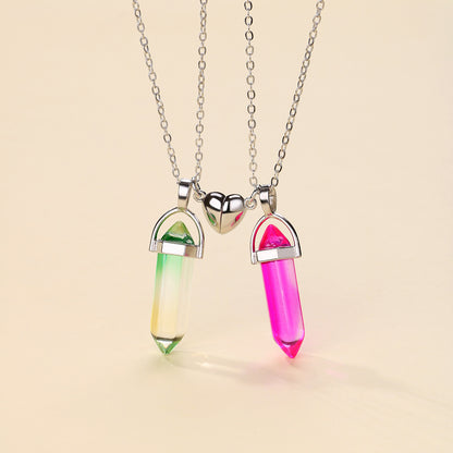 Magnetic Hearts Matching Necklaces Gift for Couples
