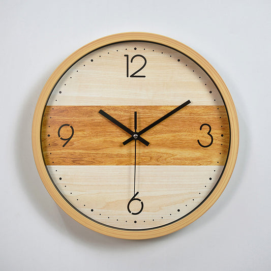 Wood Textured Silent Wall Clock 12 Inches