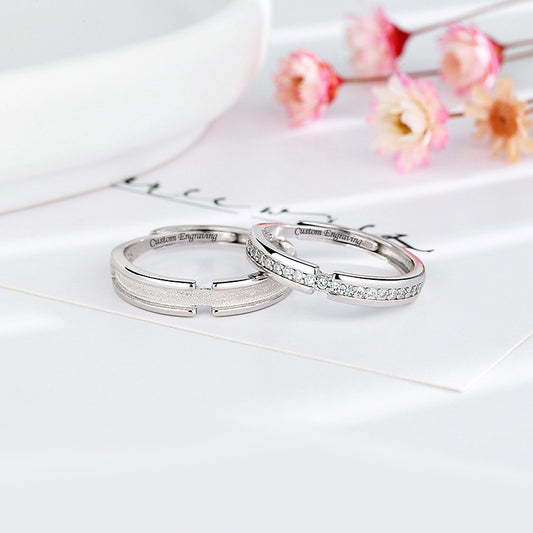 Custom Twin Promise Rings Set for Couples