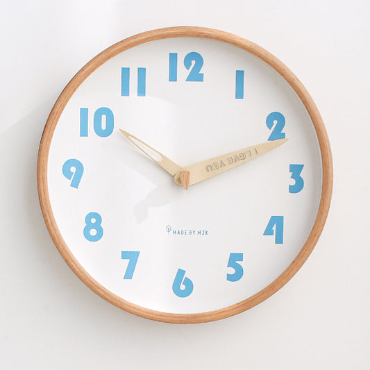 Loforay™ Solid Wood Circular Classroom Silent Wall Clock