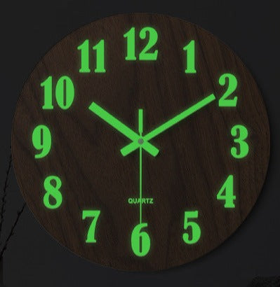 Wood Textured Luminous Silent Clock 12 Inches