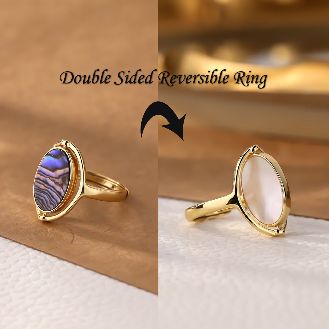 Custom Engraved Double Sided Reversible Flip Ring Loforay.com