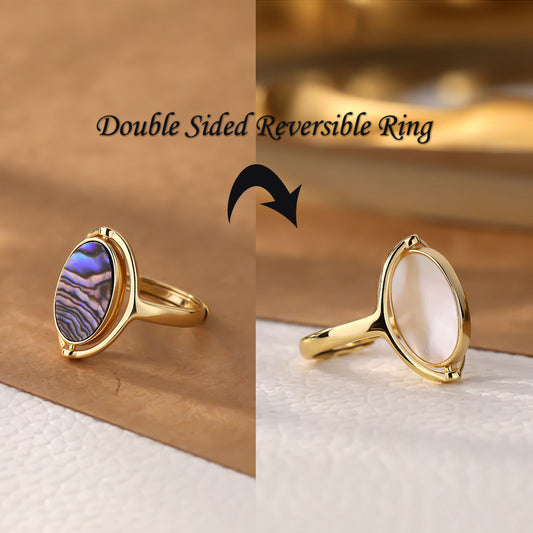 Custom Engraved Double Sided Reversible Flip Ring Loforay.com