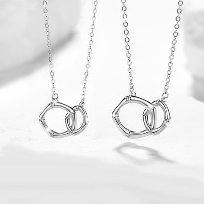 Matching Interlocking Rings Necklaces Set for Couples