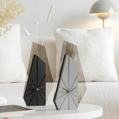 Unique Decorative Vase Table Clock for Living Room