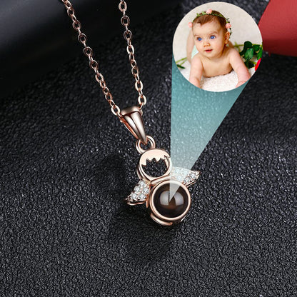 New Born Photo Projection Angel Wings Pendant for Mom