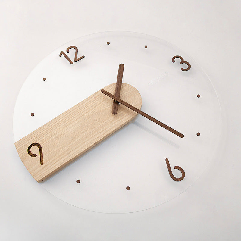 Wooden Acrylic Minimalist Wall Clock 16 Inches