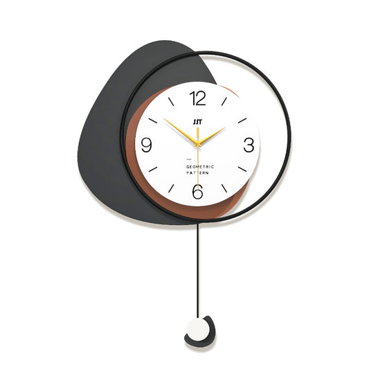 Wall Decor Pendulum Battery Operated Clock for Livingroom