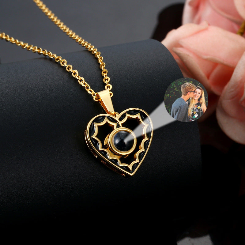 Photo Projection Heart Shaped Pendant