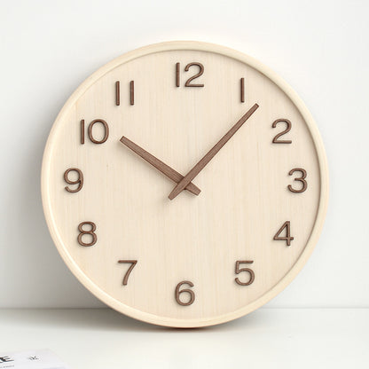 Analogue Wooden Round Wall Clock for Home