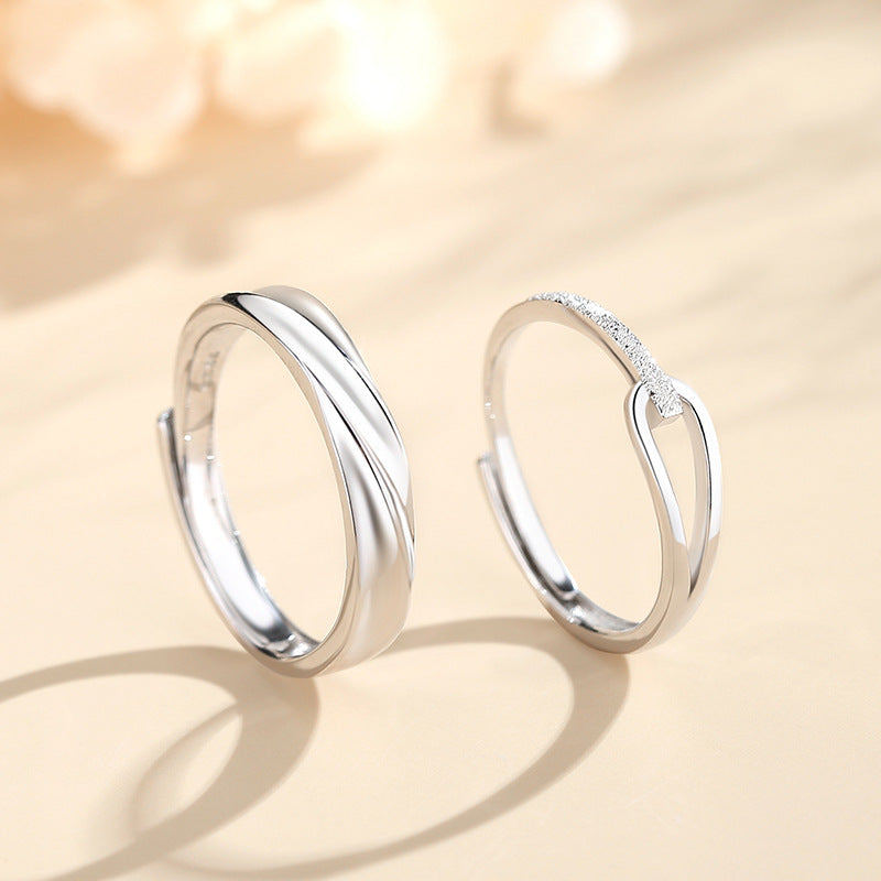 Custom Engraved Promise Rings Set for two Sterling Silver