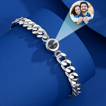 Photo Projection Mens Chain Bracelet