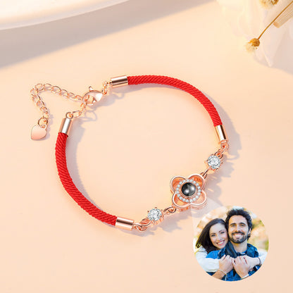 Customized Photo Projection Clover Bracelet