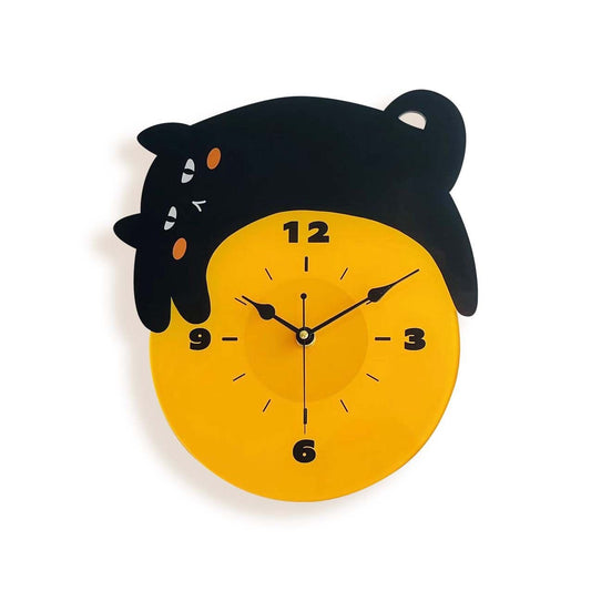 Sleeping Cat Cute Wall Décor Silent Clock