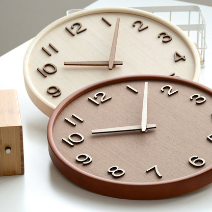 Analogue Wooden Round Wall Clock for Home