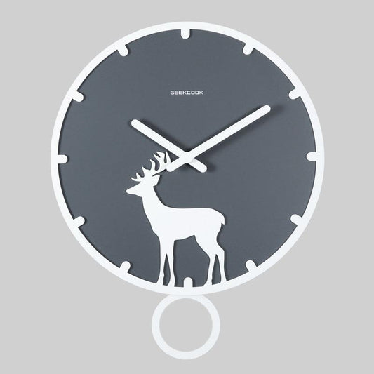 Deer Minimalist Pendulum Analog Clock