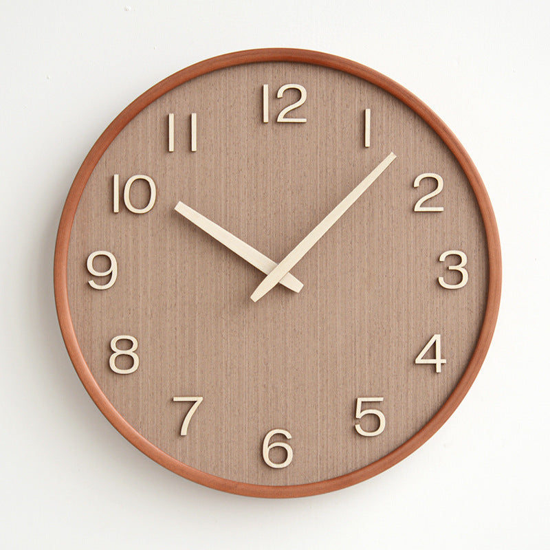 Analogue Wooden Round Wall Clock for Home