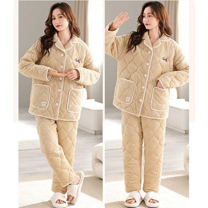 2-Piece Women's Warm Pyjamas Set 100% Cotton