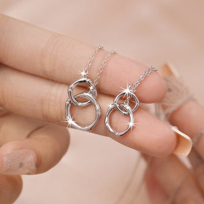 Matching Interlocking Rings Necklaces Set for Couples