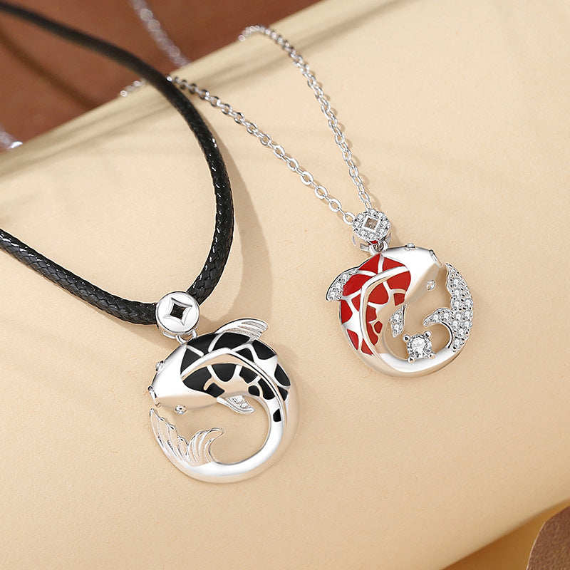 Matching Koi Fish Necklaces Set for Couples