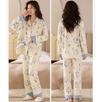 Women's Long Pyjamas PJ Set Comfy 100% Cotton