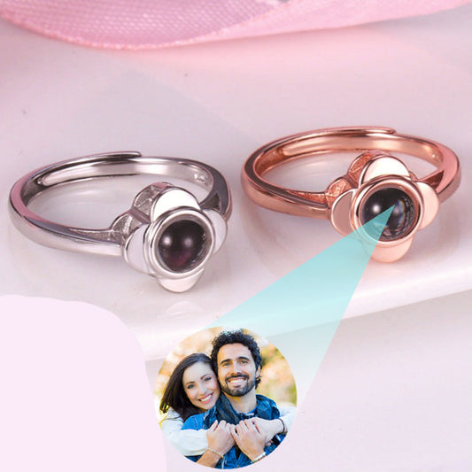 Photo Projection Clover Ring - Adjustable Size