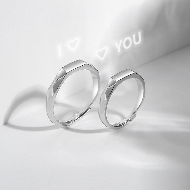 Love Projection Couple Wedding Rings Set