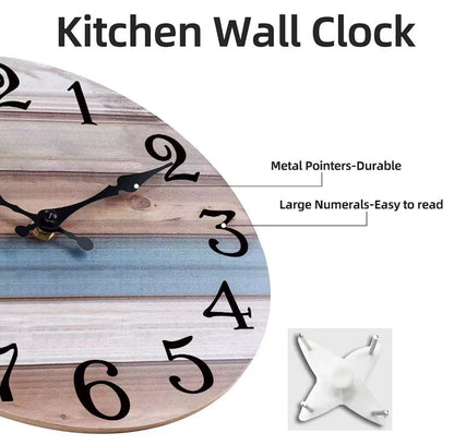 Vintage Retro Style Silent Wall Clock 12 Inches