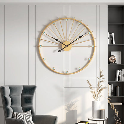 Decorative Large Silent Wall Clock 20 Inches Iron