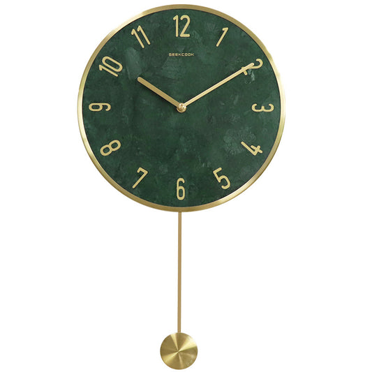 Natural Marble Pendulum Analog Wall Clock