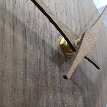 Nordic Design Silent Wall Clock 12 Inches Walnut Wood
