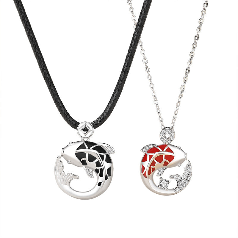 Matching Koi Fish Necklaces Set for Couples