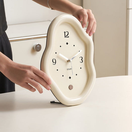 Modern Distorted Table Clock for Living Room