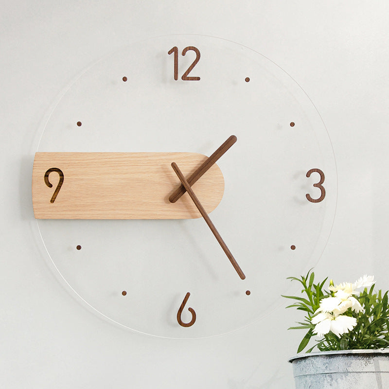 Wooden Acrylic Minimalist Wall Clock 16 Inches