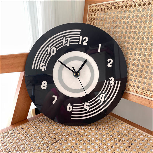 Black Circular Vintage Style Silent Wall Clock