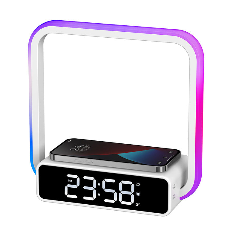 Led Rgb Lights Wireless Phone Charger Table Clock