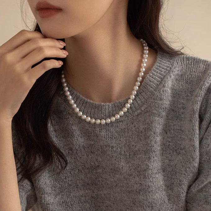 Natural Mabe Pearl Double Layered Necklace