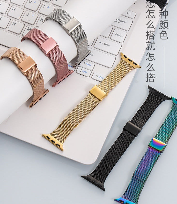 Gold Plated Watch Band for Apple Series 1 to 8 Ultra SE