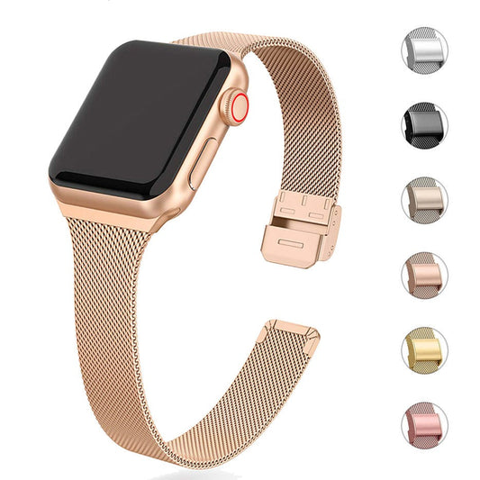 Gold Plated Watch Band for Apple Series 1 to 8 Ultra SE Loforay.com