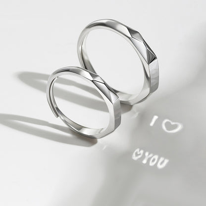 Love Projection Couple Wedding Rings Set