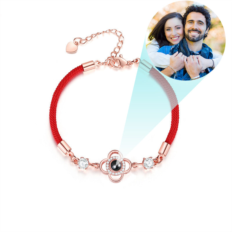 Customized Photo Projection Clover Bracelet